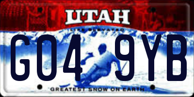 UT license plate G049YB