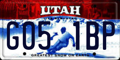 UT license plate G051BP