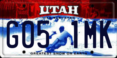 UT license plate G051MK