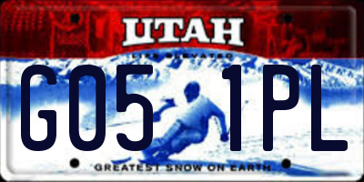 UT license plate G051PL