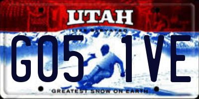 UT license plate G051VE