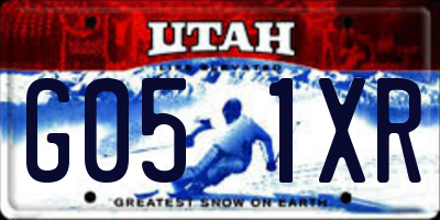 UT license plate G051XR
