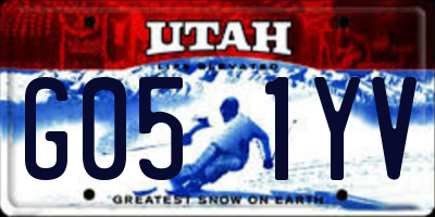 UT license plate G051YV
