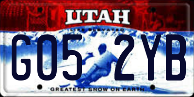 UT license plate G052YB