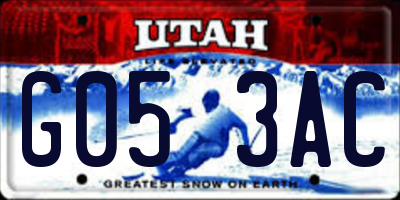 UT license plate G053AC