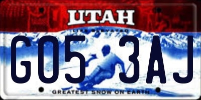 UT license plate G053AJ