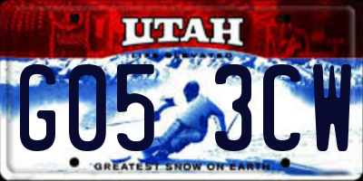 UT license plate G053CW
