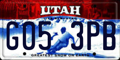 UT license plate G053PB