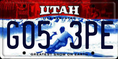 UT license plate G053PE