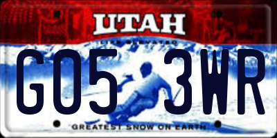 UT license plate G053WR