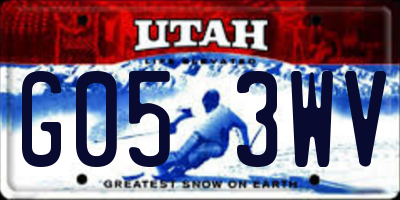 UT license plate G053WV