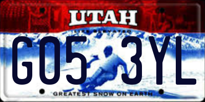 UT license plate G053YL