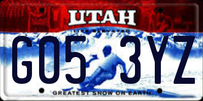 UT license plate G053YZ