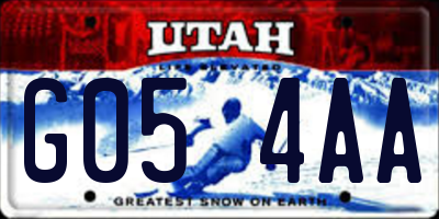 UT license plate G054AA