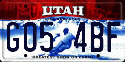 UT license plate G054BF