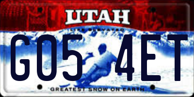 UT license plate G054ET
