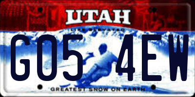 UT license plate G054EW