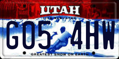 UT license plate G054HW