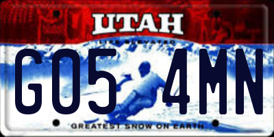 UT license plate G054MN