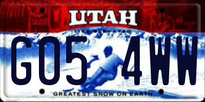 UT license plate G054WW