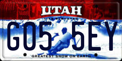 UT license plate G055EY