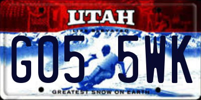 UT license plate G055WK