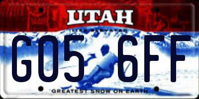UT license plate G056FF