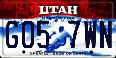 UT license plate G057WN