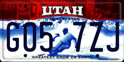 UT license plate G057ZJ