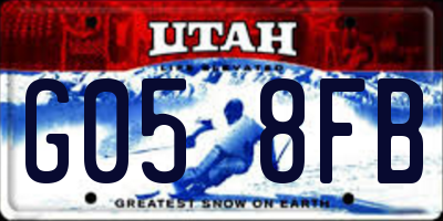 UT license plate G058FB