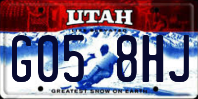 UT license plate G058HJ