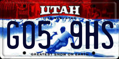 UT license plate G059HS