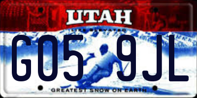 UT license plate G059JL