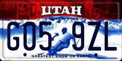 UT license plate G059ZL
