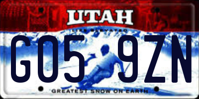 UT license plate G059ZN