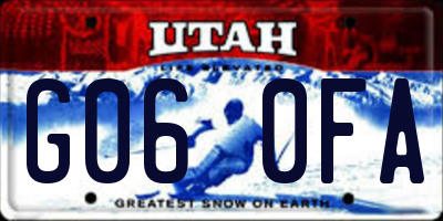 UT license plate G060FA
