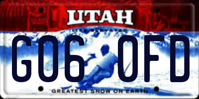 UT license plate G060FD