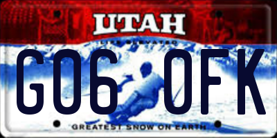 UT license plate G060FK