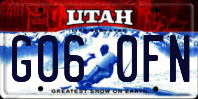 UT license plate G060FN