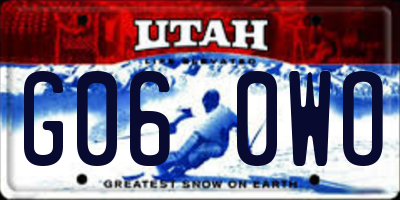 UT license plate G060WO