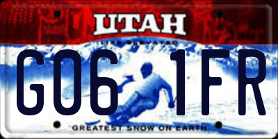 UT license plate G061FR