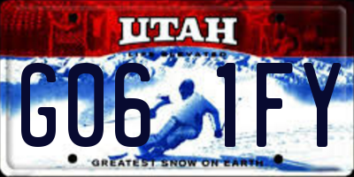 UT license plate G061FY