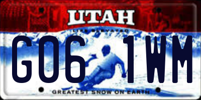UT license plate G061WM