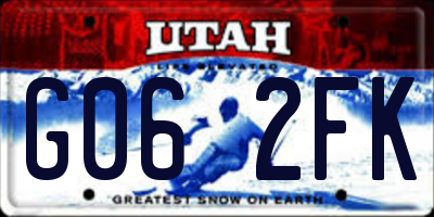 UT license plate G062FK