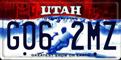 UT license plate G062MZ