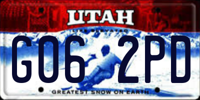 UT license plate G062PD