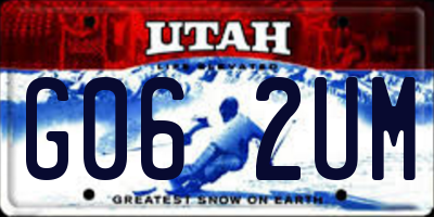 UT license plate G062UM