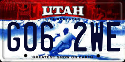 UT license plate G062WE