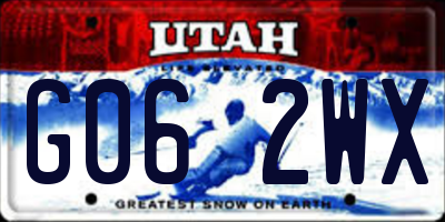 UT license plate G062WX