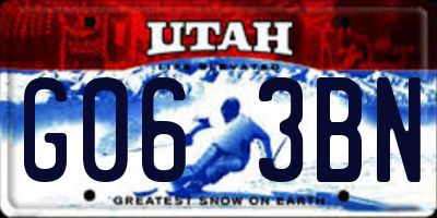 UT license plate G063BN